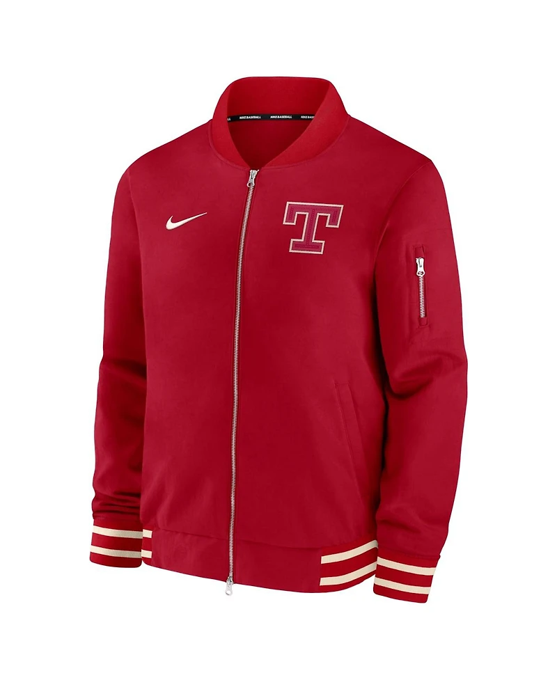 Nike Men's Red Texas Rangers 2026 City Connect Authentic Collection Relaxed Full-Zip Bomber Jacket