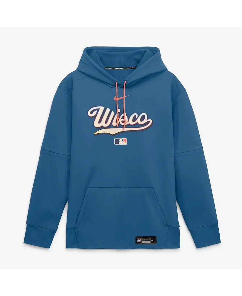 Nike Men's Blue Milwaukee Brewers 2026 City Connect Authentic Collection Therma-fit Hoodie