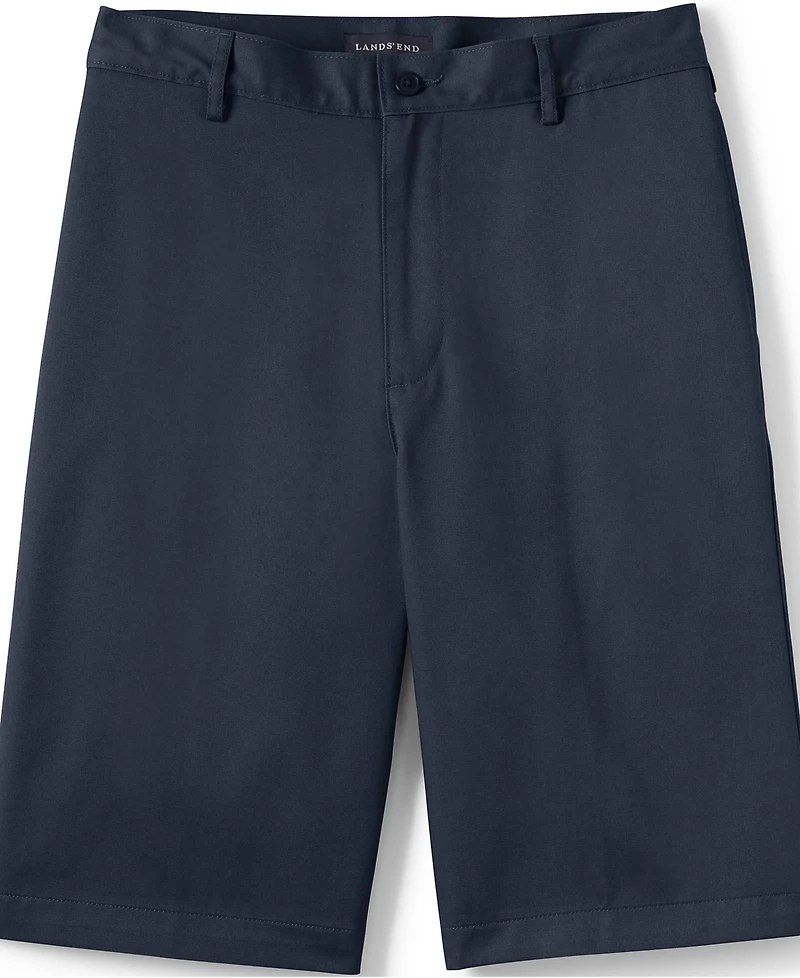 Lands' End Men's Long Plain Front Blend Chino Shorts