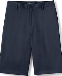 Lands' End Men's Long Plain Front Blend Chino Shorts