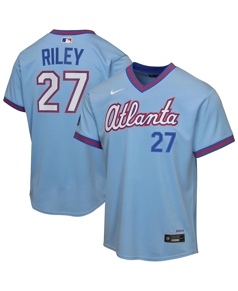 Nike Big Boys and Girls Austin Riley Light Blue Atlanta Braves 2026 City Connect Stadium Jersey