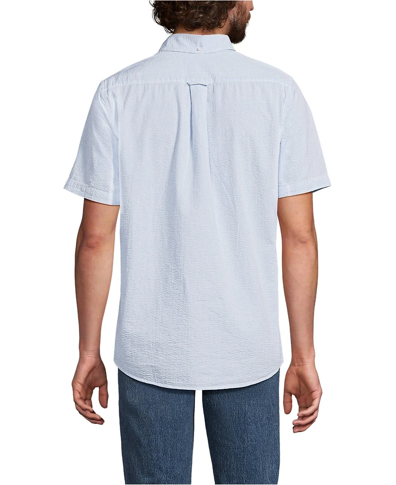 Lands' End Big & Tall Short Sleeve Seersucker Shirt