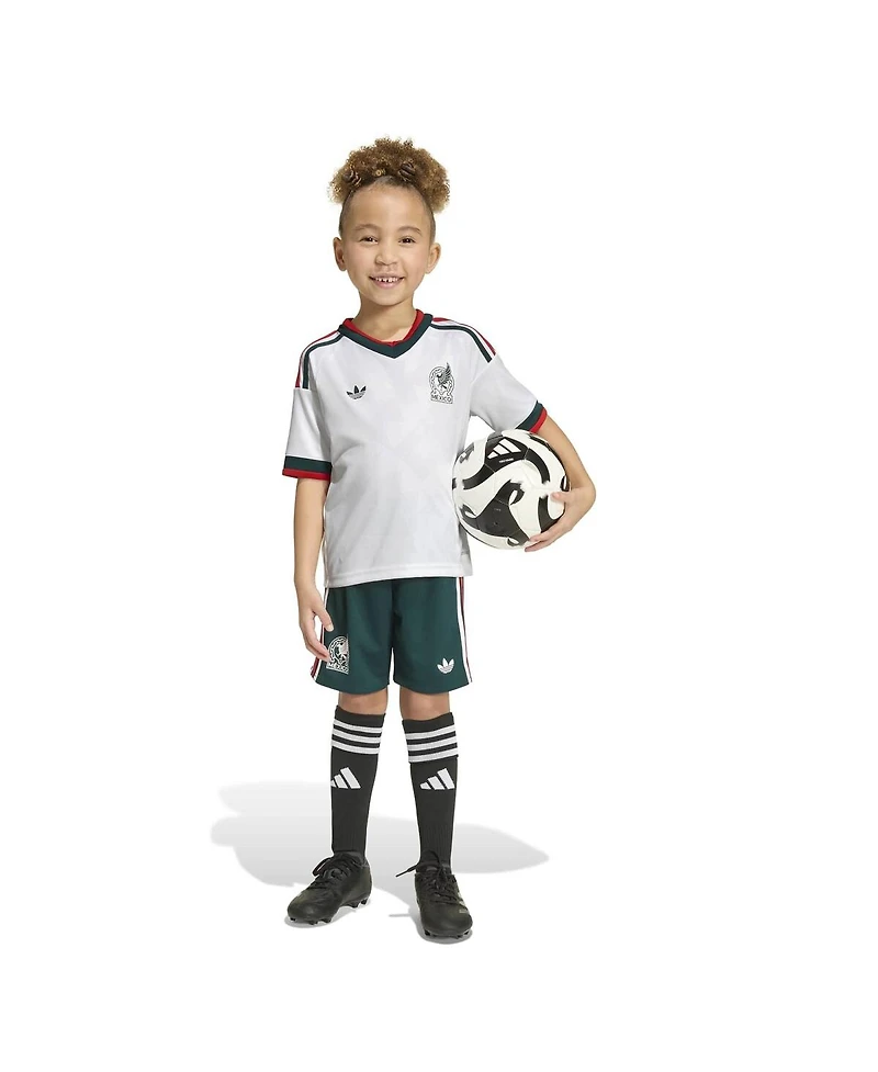 Adidas Toddler White Mexico National Team 2026 Away Replica Kit Set