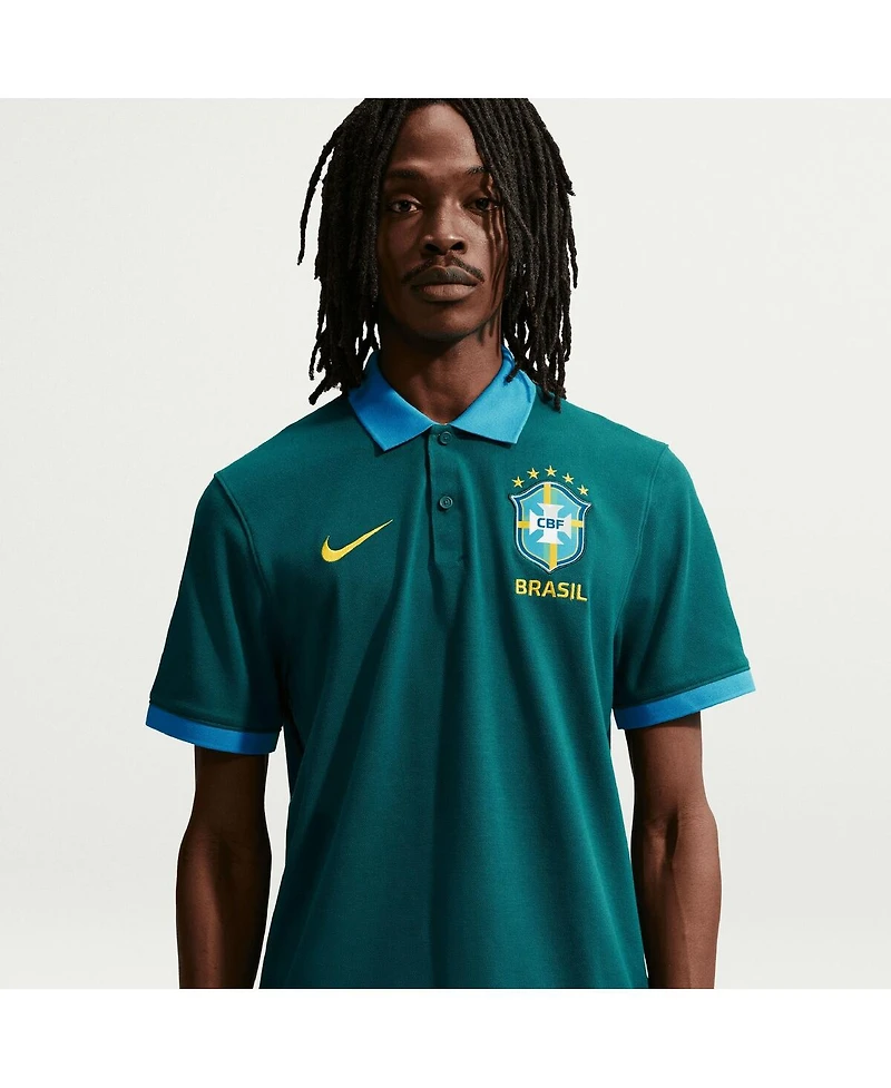 Nike Men's Green Brazil National Team Dri-fit Polo Shirt