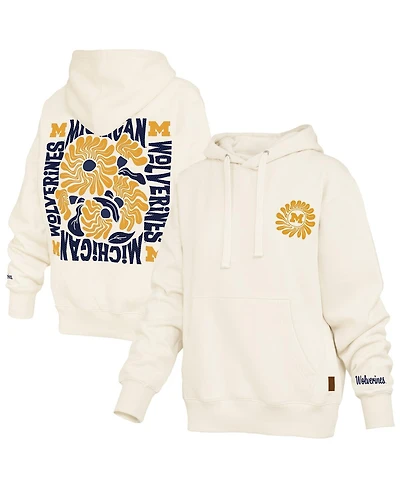 Pressbox Women's Cream Michigan Wolverines Elena Janise Hoodie