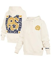 Pressbox Women's Cream Michigan Wolverines Elena Janise Hoodie
