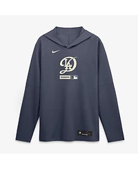 Nike Men's Navy Los Angeles Dodgers City Connect Dri-fit Long Sleeve Hooded T-Shirt