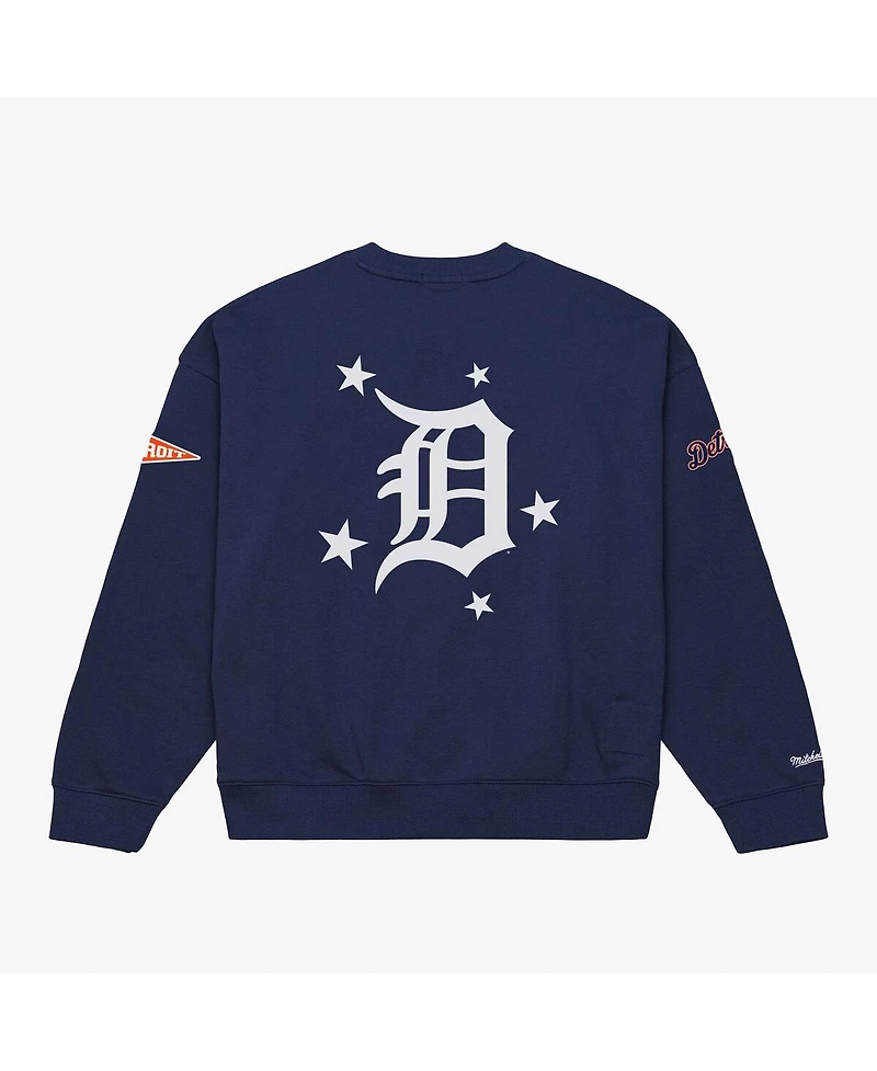 Mitchell Ness Women's Navy Detroit Tigers Pep Rally Sweatshirt