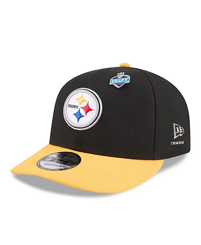 New Era Men's Black/Gold Pittsburgh Steelers 2026 Nfl Draft On Stage Pre-Curved 9FIFTY Snapback Hat