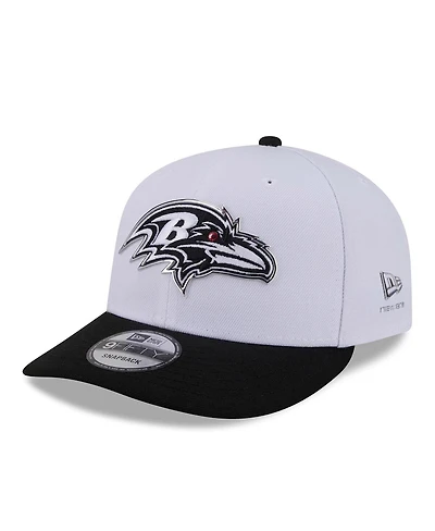New Era Men's White/Black Baltimore Ravens 2026 Nfl Draft Pre-Curved 9FIFTY Snapback Hat
