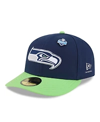 New Era Men's College Navy/Neon Green Seattle Seahawks 2026 Nfl Draft Pre-Curved 59FIFTY Fitted Hat