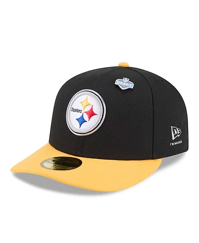 New Era Men's Black/Gold Pittsburgh Steelers 2026 Nfl Draft Pre-Curved 59FIFTY Fitted Hat