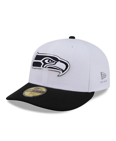 New Era Men's White/Black Seattle Seahawks 2026 Nfl Draft Pre-Curved 59FIFTY Fitted Hat