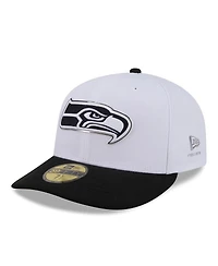 New Era Men's White/Black Seattle Seahawks 2026 Nfl Draft Pre-Curved 59FIFTY Fitted Hat