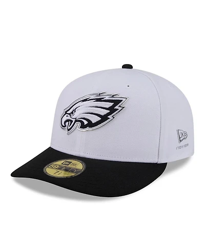 New Era Men's White/Black Philadelphia Eagles 2026 Nfl Draft Pre-Curved 59FIFTY Fitted Hat