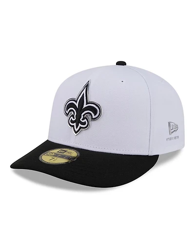 New Era Men's White/Black Orleans Saints 2026 Nfl Draft Pre-Curved 59FIFTY Fitted Hat