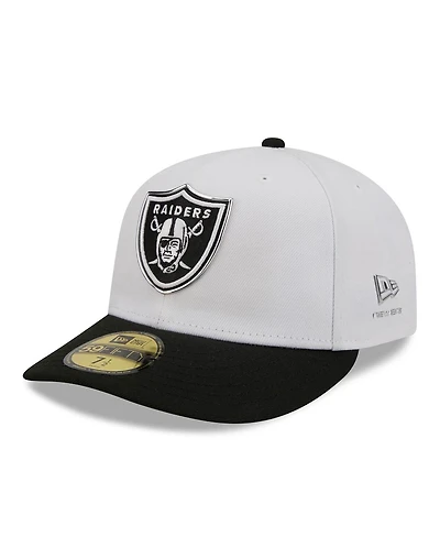 New Era Men's White/Black Las Vegas Raiders 2026 Nfl Draft Pre-Curved 59FIFTY Fitted Hat