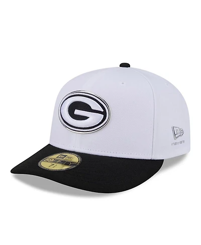New Era Men's White/Black Green Bay Packers 2026 Nfl Draft Pre-Curved 59FIFTY Fitted Hat