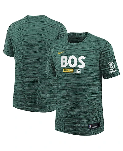 Nike Big Boys and Girls Green Boston Red Sox Authentic Collection Velocity Dri-fit T-Shirt