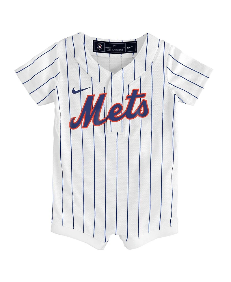 Nike Baby Boys and Girls White New York Mets Home Replica Romper Jersey