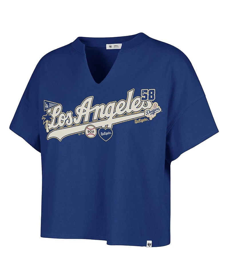 Stoney Clover Lane Women's Royal Los Angeles Dodgers Oversized Notch Neck T-Shirt