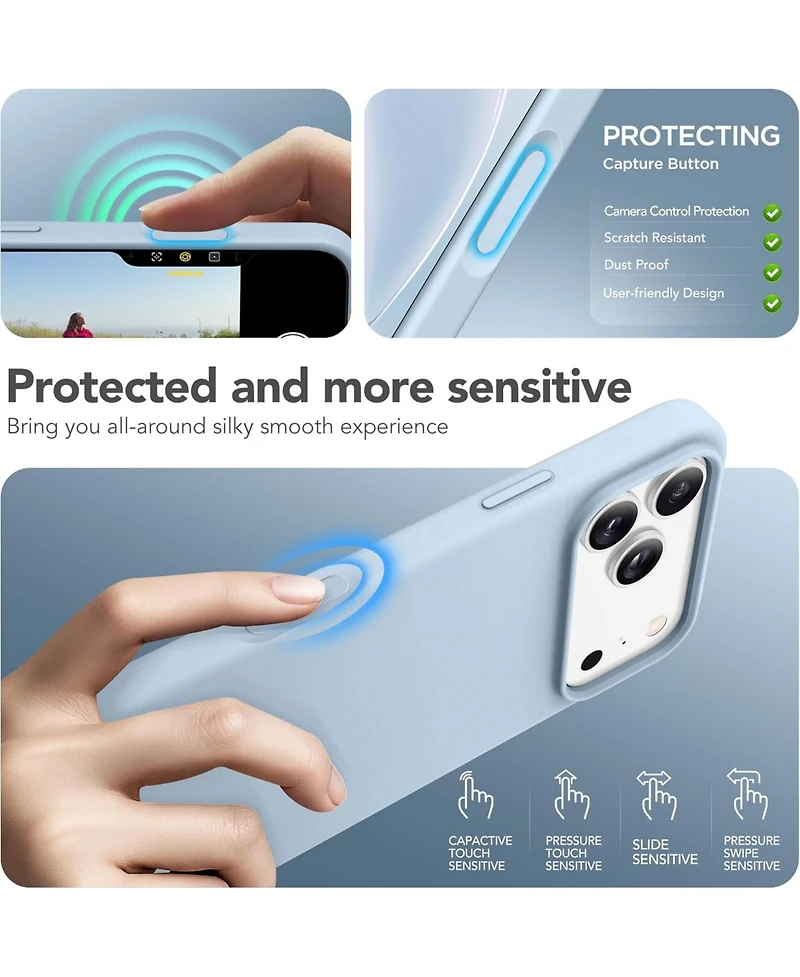 Gonez Magnetic for iPhone 17 Pro Max Case, Compatible with MagSafe Liquid Silicone Anti-Scratch Shockproof Protective Phone Case