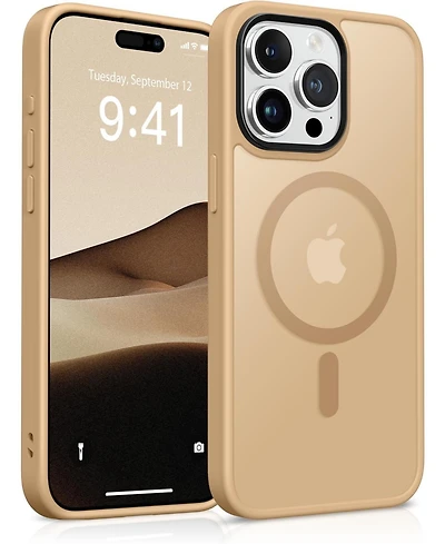 Gonez Magnetic for iPhone 15 Pro Max Case,Compatible with MagSafe, Slim Translucent Matte Back Shockproof Phone Protective Case