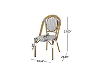 sumyeg Set of 2 Bamboo Print Aluminum Outdoor Chairs, Lightweight and Rust-Resistant
