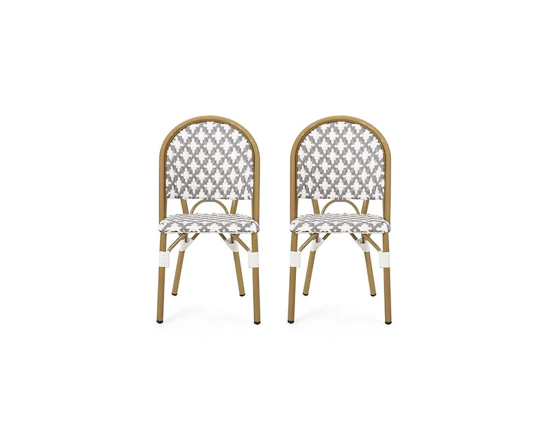 sumyeg French Style Outdoor Rattan Chairs with Lightweight Aluminum Frame