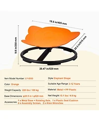 Mecale Elephant Kids 360degree(s) Swivel Sensory Chair with Non-Slip Base, 220 lb Capacity