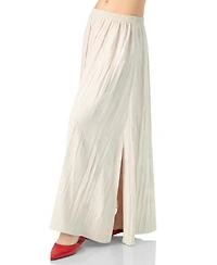 Ivonne Women's Wide Midi Skirt with Side Slit