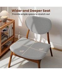 Gouun Velvet Accent Chairs Set of 2 with Round Side Table and Wood Frame