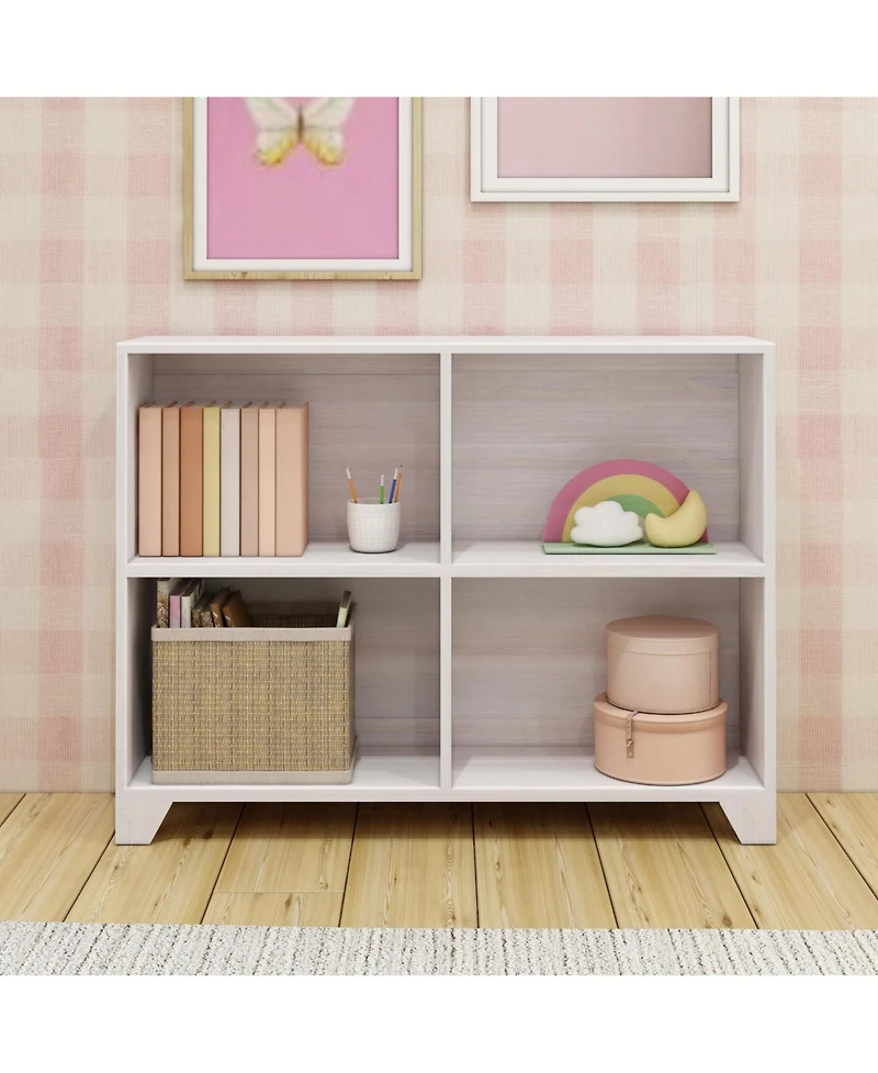 Max and Lily Bookshelf, 4 Shelves Bookcase, Solid Wood Bookshelves for Bedroom