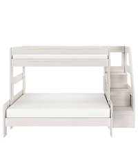 Max & Lily Modern Farmhouse Twin Over Full Bunk Bed With Staircase