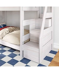 Max and Lily Modern Farmhouse Twin Over Bunk Bed With Staircase