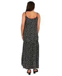 24seven Comfort Apparel Women's Dot Print Maxi Dress