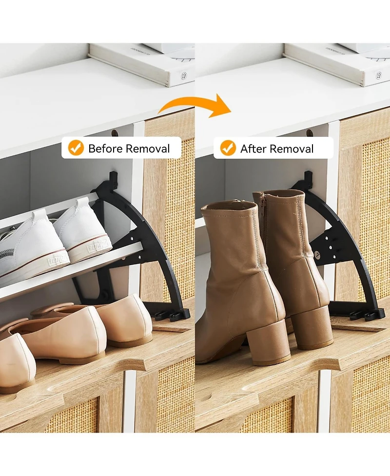gaomon Rattan Narrow Shoe Cabinet