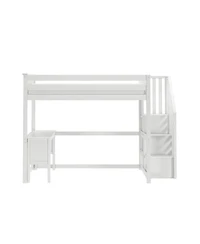 Max & Lily Classic Full High Loft, Desk, Staircase