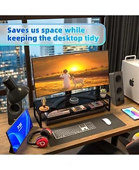 Gnuadz Metal Dual Monitor Stand Riser with Mouse Pad desktop organizer