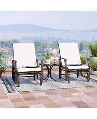 Gouun Outdoor Glider Patio Chairs Set of 2 with Ergonomic Backrest