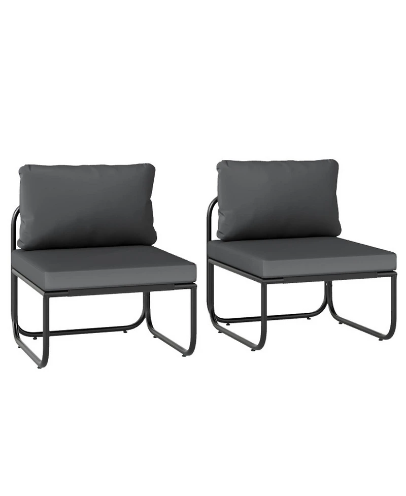 Gouun Outdoor Low-Profile Patio Chairs Set of 2 with Removable Cushions