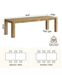 Tribesigns 78.7-Inch Long Dining Table for 6-8, Large Farmhouse Kitchen Table with Rounded Edges for Kitchen and Dining and Living Room