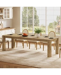 Tribesigns 78.7-Inch Long Dining Table for 6-8, Large Farmhouse Kitchen Table with Rounded Edges for Kitchen and Dining and Living Room