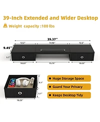 Gnuadz Dual Monitor Stand Riser With Drawers Desk Organizer Storage Holder