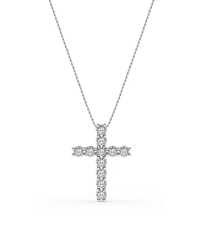 Diamond Cross Pendant Necklace (1/4 ct. t.w.) in Sterling Silver