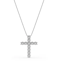 Diamond Cross Pendant Necklace (1/4 ct. t.w.) in Sterling Silver