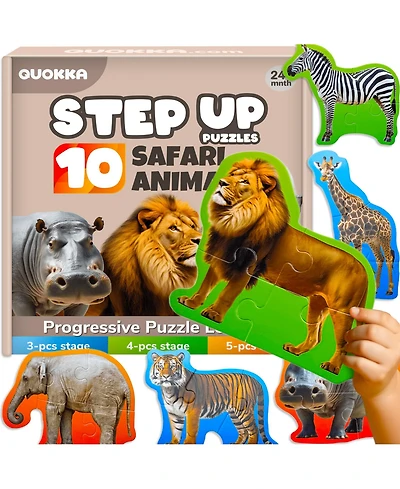 Quokka 40 Big PieceToddler Puzzles Ages 2-4 - 8 Realistic Animal Shapes