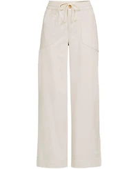 Lands' End Petite Herringbone Chino High Rise Relaxed Straight Drawstring Ankle Pants