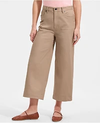 Lands' End Petite Knockabout Chino High Rise 5 Pocket Wide Leg Crop Pants
