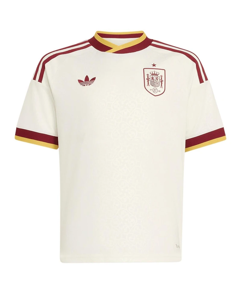 Adidas Big Boys and Girls White Spain National Team 2026 Away Replica Jersey
